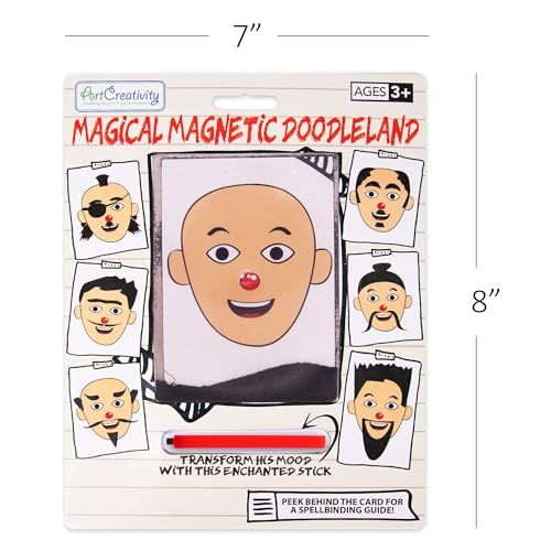 ArtCreativity Magnetic Face Doodle Board - 6 Pack - Magnetic Drawing Board for Kids - Create Different Hair and Beard Styles - Magnetic Travel Games - Retro Toys from The 90s - Easter Basket Stuffers - style: 6 Pack