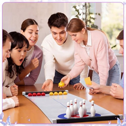 Capoda Tabletop Curling and Bowling Games Baby Shower Game Set Include 8 Curling 6 Bowling 1 Mat 2 Magnetic Strip for Indoor Birthday Bridal Shower Gender Reveal Table Decoration Supplies(Butterfly) - style: Butterfly