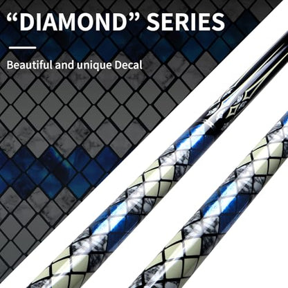 Kmise Professional Pool Cue Stick, 18 19 20oz Canadian Maple Cue Sticks, Low Deflection Shaft with Telescopic Carbon Fiber Extension Cue-Grid - color: blue, style: 20OZ