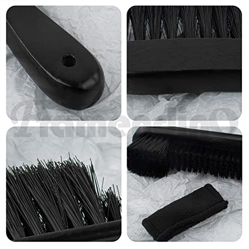 Framendino, Wooden Billiards Pool Table and Rail Brush Set Wood Billiard Cleaner Cleaning Tools Supplies (Black, 3 Pack) - color: Black