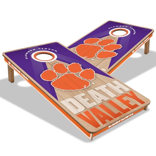 YouTheFan NCAA 2' x 4' Slogan Series Professional Wood Cornhole Game - color: Clemson Tigers