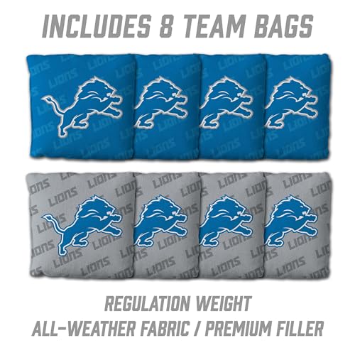 YouTheFan NFL 2' x 4' Slogan Series Professional Wood Cornhole Game with Logo Bags - color: Detroit Lions