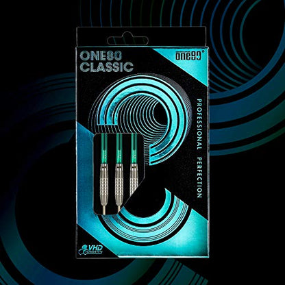 ONE80 90% VHD Steel Tip Tungsten Dart, Professional Barrel Style with Extra Flights, Shafts and Sharpener Gift Box Packaging - style: G-23g