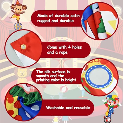 TONIFUL Carnival Toss Game Banner with 4 Bean Bags 6 Holes for Party, Indoor Outdoor Activities,Throwing Carnival Theme Party,Adults Birthday