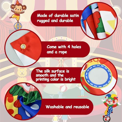 TONIFUL Carnival Toss Game Banner with 4 Bean Bags 6 Holes for Party, Indoor Outdoor Activities,Throwing Carnival Theme Party,Adults Birthday