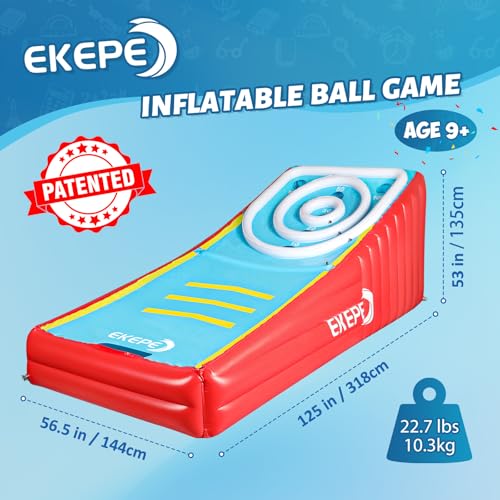 EKEPE Inflatable Score Ball Game, Carnival Yard Games for Kids and Adults, Inflatable Giant Game Toys with 2 Sponge Ball, Family Arcade Games for Indoor and Outdoor