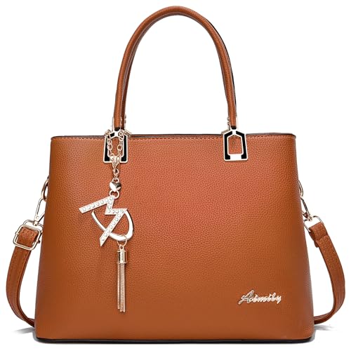 Womens Purses and Handbags Shoulder Bags Ladies Designer Top Handle Satchel Tote Bag - color: Liz Brown