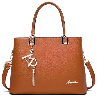 Womens Purses and Handbags Shoulder Bags Ladies Designer Top Handle Satchel Tote Bag - color: Liz Brown