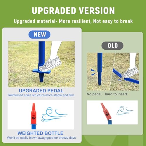 ropoda Outdoor Games -Upgraded Flying Disc Game Set with Reinforced Ground Spike(Includes 2 Extra), Portable Disc Toss Game for Lawn and Beach with Thicker Pole - size: 2in-Pro