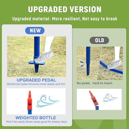 ropoda Outdoor Games -Upgraded Flying Disc Game Set with Reinforced Ground Spike(Includes 2 Extra), Portable Disc Toss Game for Lawn and Beach with Thicker Pole - size: 2in-Pro