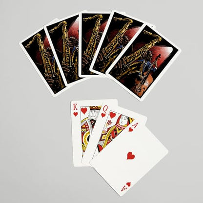Lantern Press Jazz Band, Scratchboard, 52 Playing Cards for Adults, Poker Size Card Deck