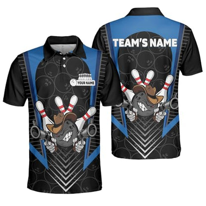 GABITA Personalized Bowling Jerseys for Men, Custom Bowling Shirts, Funny Bowling Shirts Gift for Bowler Team Player - color: A12