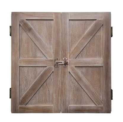 Howard Knox Farmhouse Rustic Barn Darboard Cabinet w/Chalkboard & Dart Holders
