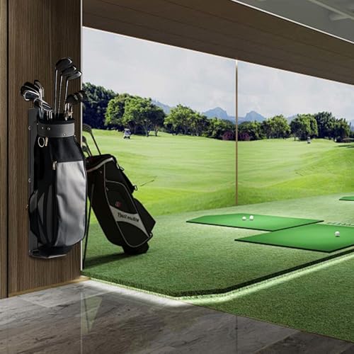 Wall Mount Golf Bag Storage Rack - Wall Mount Rack for Garage, Club Dock for Golfing Bag | Space Saving | Easy Install & Use - color: Black