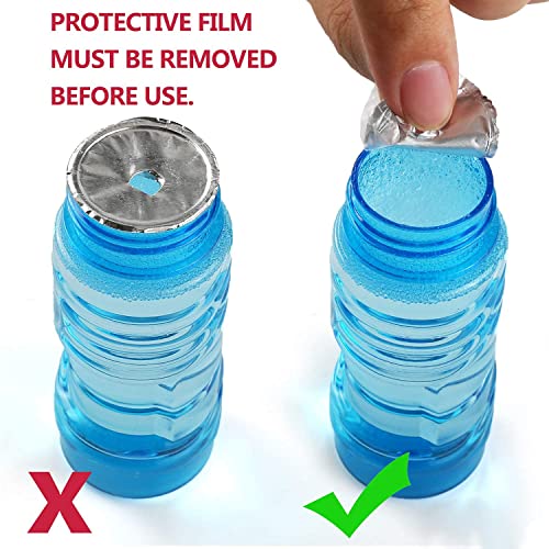 6 Pcs Bubble Gun Shooter LED Light up(no Batteries Needed), Wind up Operated Bubbles Blaster Blower with Bottle Solutions, Bubble Blowing Toy kit for Kid Boy and Girl Outdoor Summer Game Party Favor