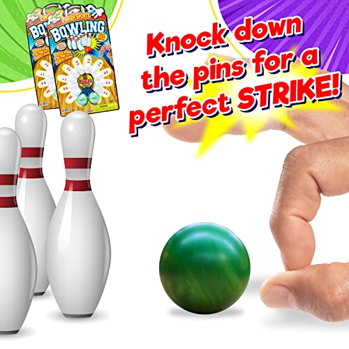JA-RU Finger Sports Mini Bowling Set for Kids (6 Pack) Tabletop Bowling Games, Office Desk Toys, Bowling Party Favors, Classroom Prizes, & Stocking Stuffers | 217-6p - size: 6 Sets