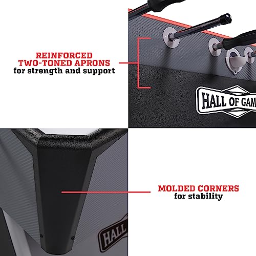 Hall of Games Foosball Tables Multiple Styles, Soccer with Durable & Stylish Designs with Tabletop Sports Soccer Balls, Perfect for Family Game Rooms | Multiple Styles - style: 56" (Black/Gray/Red)