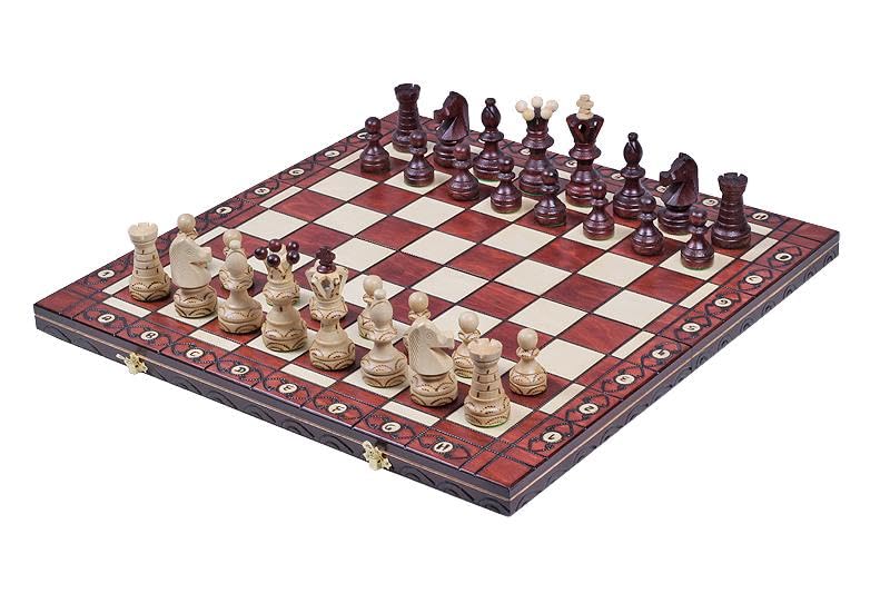 Beautiful Handcrafted Wooden Chess Set with Wooden Board and Handcrafted Chess Pieces -1-2 Players, Gift idea Products (21" (55 cm))