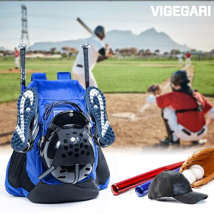 | Baseball Bag Softball Bat Bag, Double-layer Baseball Backpack Adult with Gear Klip To Hold Baseball Glove, Baseball Essential Gear, Youth Baseball Bag for Boys, Girls, Baseball Accessories - color: Blue