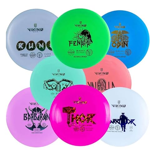 Viking Discs Original Disc Golf Set - 8 Disc Golf Discs for Any Distance, PDGA Approved - Putter, Mid-Range, Fairway Driver, Distance Driver – Disc Set for Beginners and Professional