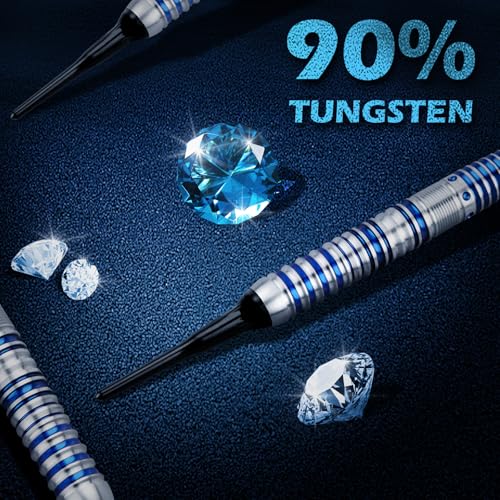 WIN.MAX Darts Soft Tip Set - 90% Tungsten Soft Tip Darts Set Professional 18 Grams Soft Darts Pro Dart Set with Extra 3 Flights - color: Blue