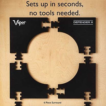 Viper Defender III Backboard & Sisal/Bristle Steel Tip Dartboard Bundle - style: Premium