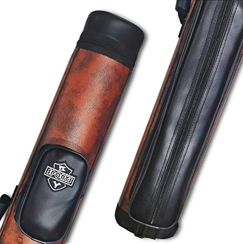 2x2 Hard cue case Oval Pool Cue Billiard Stick Carrying Case - color: A03-Brown