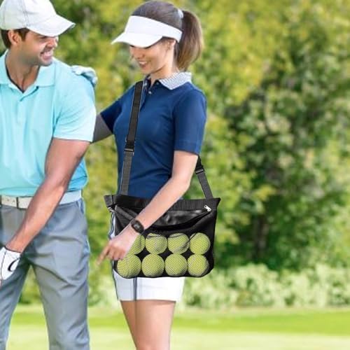 Tennis Ball Waist Pouch - Durable Mesh Build, Lightweight Portable Ball Storage Bag | Longtail Carrying Accessory For Tennis Training Workout Coaching Players Men Women