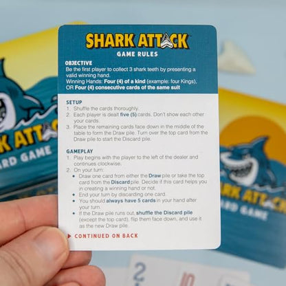 Shark Attack Card Game Beach Travel Family 2 to 6 Players