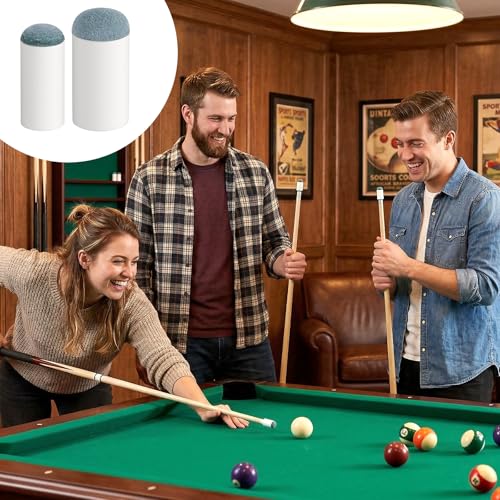 50pcs 2 Sizes Slip On Pool Cue Tips Billiard Stick Tip Replacement Kit No Glue or Tool Required Billiard Table Accessories Repair Kit for Snooker and Pool Cues (10mm, 13mm, 25pcs Each)