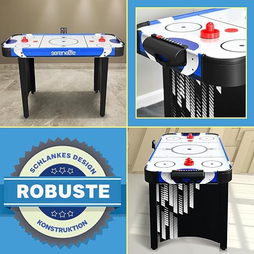 SereneLife 48" Air Hockey Game Table, w/Built-in Score Tracker & Puck Dispenser, Digital LED Scoreboard & Accessories