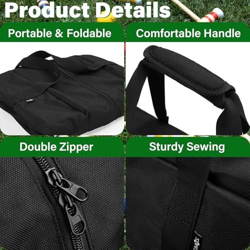 Cosmos 40'' Croquet Set Carrying Bag Croquet Mallet Storage Goalball Bat Organizer for Holding 6 Players Set, Portable Croquet Stick Tote Large Sport Travel Duffle Bag