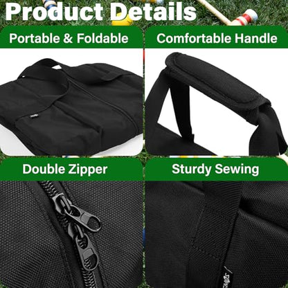 Cosmos 40'' Croquet Set Carrying Bag Croquet Mallet Storage Goalball Bat Organizer for Holding 6 Players Set, Portable Croquet Stick Tote Large Sport Travel Duffle Bag