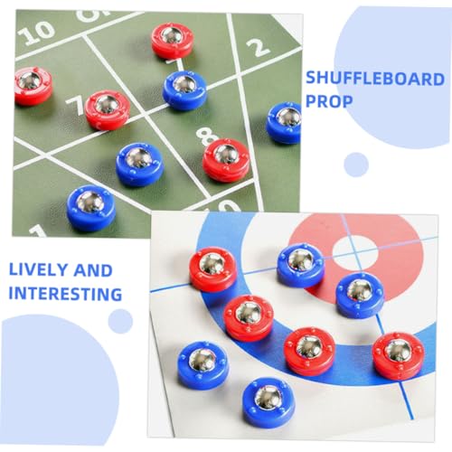 Abaodam 20pcs Tabletop Shuffleboard Game Pucks Set Mini Curling Accessories Sturdy Plastic Indoor Fun for Ages Replacement Parts for Shuffleboard Table