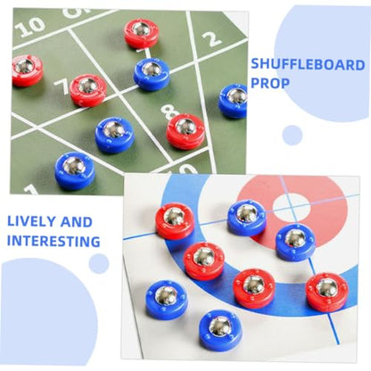 Abaodam 20pcs Tabletop Shuffleboard Game Pucks Set Mini Curling Accessories Sturdy Plastic Indoor Fun for Ages Replacement Parts for Shuffleboard Table