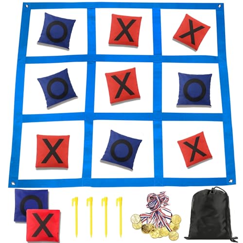 Giant Tic Tac Toe Bean Bag Toss Outdoor Games for Kids Adults Family-4X4FT Large Lawn Yard Carnival Field Day Games, Beach Backyard Camping Outside Family Reunion - size: Tic Tac Toe