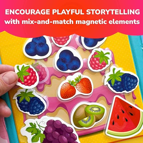 Quokka Travel Magnetic Puzzles for Toddlers 1-3 – 20+Pcs Fruits & Vegetables Game – Fun Travel Game Toy for Kids Ages 3-5 – Strong Magnets for Car Activities – Fun Toddler Puzzle Ages 2-4 - color: 07. Fruits and Vegetables