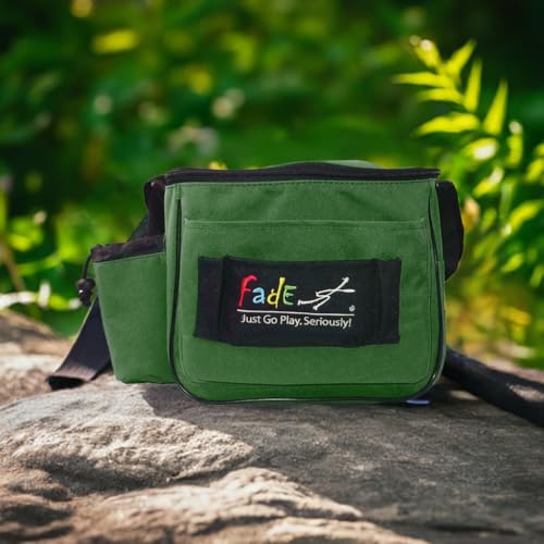 Fade Lite Disc Golf Bag – Compact, Lightweight, and Reliable Storage for New and Casual Players - Shoulder Strap Bag - Night Golf Bag - color: Forest Green