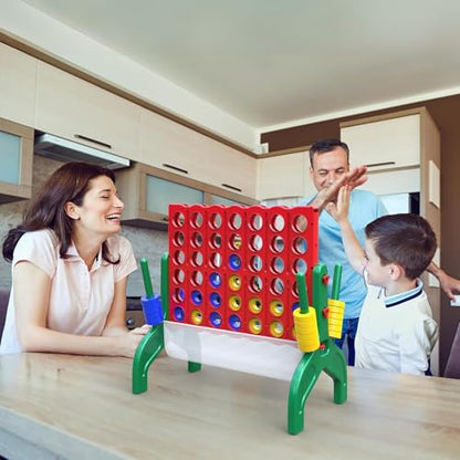 Aywewii 1.9 FT Giant 4-in-A-Row Connect Game 4-to-Score Jumbo Yard Games, Indoor Outdoor Games for Kids, Family Games for Kids and Adults, Tabletop Board Game, Birthday Gift for Boys & Girls