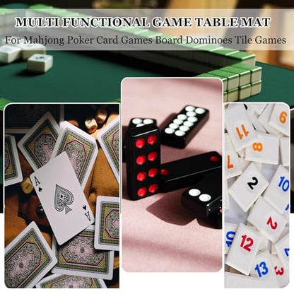 Brown Round Mahjong Mat with Carrying Bag, Anti Slip Noise Reduction Poker Card Board Tile Games Polyester Table Cover(Brown-3,31.5x31.5 in) - color: Brown-3, size: 31.5x31.5 in