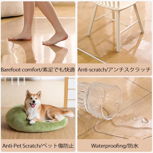 Thick 0.08in Large Floor Protector MatClear Wood Tile Floor Protector Mat for Living Room Office Bedroom PVC Wipeable Smooth Chair Mat for Pet Coffee Table Kitchen Pad Grime Proof Easy to Cut(12x28in) - size: 12x28in