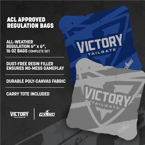 Victory Tailgate 4’ x 2’ Tournament Cornhole Board Sets – Patriotic and Lifestyle Designs – Includes 8 Cornhole Bags – Bean Bag Toss Game for Tailgates & Backyard Fun