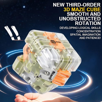 3D Cube Puzzles Fidget Toys - Brain Teaser Puzzles Toys Educational Learning Toys for Logical Thinking, Puzzle Maze Cube Easter Basket Stuffers Birthday Gifts (Green) - color: Green