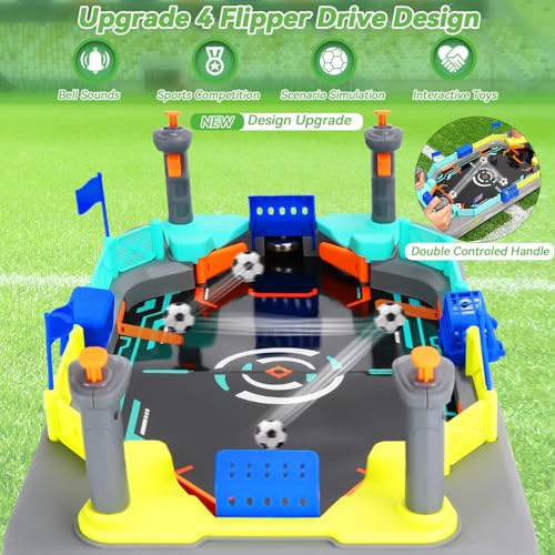 Mini Soccer Board Game for Kids: Foosball Table Game for Boys Age 6 7 8-12 | Family Fun Ages 3-12 Kids Adults - 60-Second No-Tool Setup - Pinball Machine Soccer Toy Birthday Gift for Indoor Outdoor Play