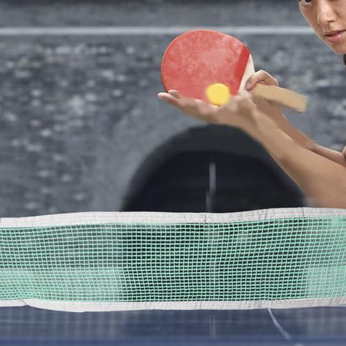 Portable Foldable Table Tennis Net with Reinforced Green Polyethylene Mesh for Indoor and Outdoor Use Clean Pong Net Suitable for Any Table Sports Netting for Backyard and Travel