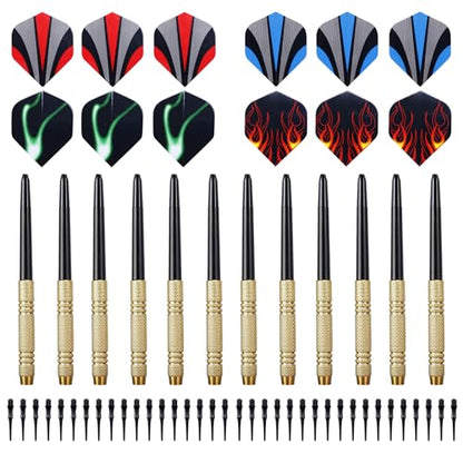 12 Pack Soft Tip Darts Set 14 Grams Darts Soft Tip Set Kit Professional Darts with Drat Flights and Soft Tips for Dartboard