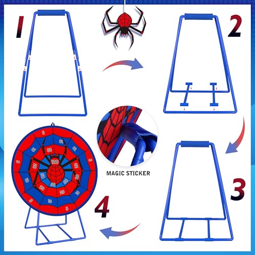 Large Dart Board for Kids, Kids Double-Sided Dart Board with Sticky Balls and Darts, Indoor/Outdoor Sport Fun Party Play Game Toys, Gifts for 3 4 5 6 7 8 9 10 11 12 Year Old Boys Girls - style: M032