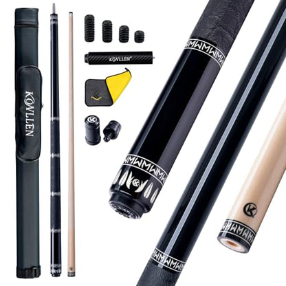 KONLLEN Maple Pool Cue Stick for Adults - Features Low Deflection Shaft, Titanium Alloy 3/8x8 Joint, and 12mm Tip - color: YG1-set