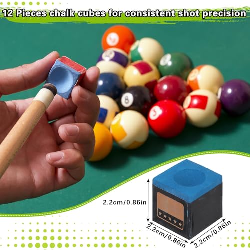 31 Pcs Pool Table Balls Billiard Accessory Kit with 16 Table Balls 1 Triangle Billiard Rack 1 Diamond Holder 12 Rack Cue Chalks 1 Brush for Friend Travel Office Desk Games Bartop - color: Claret