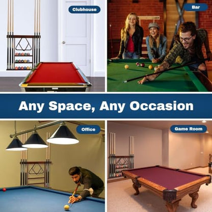 Wall Mount Cue Rack, Billiard Pool Cue Stick holder, Premium Quality Made in TAIWAN, Solid Hardwood, Cue Rack Only - color: Black